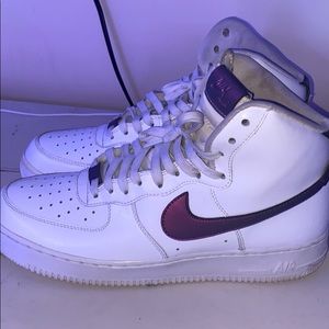 Nike Air Forces,, stains on leather toe and laces